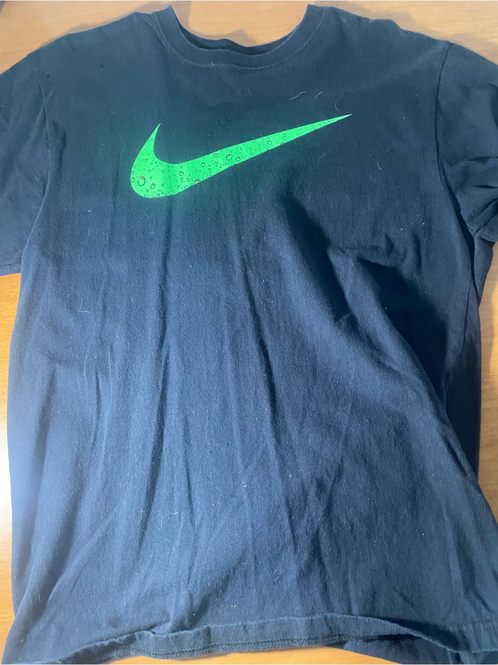 Nike Black Tee with Neon Green Swoosh